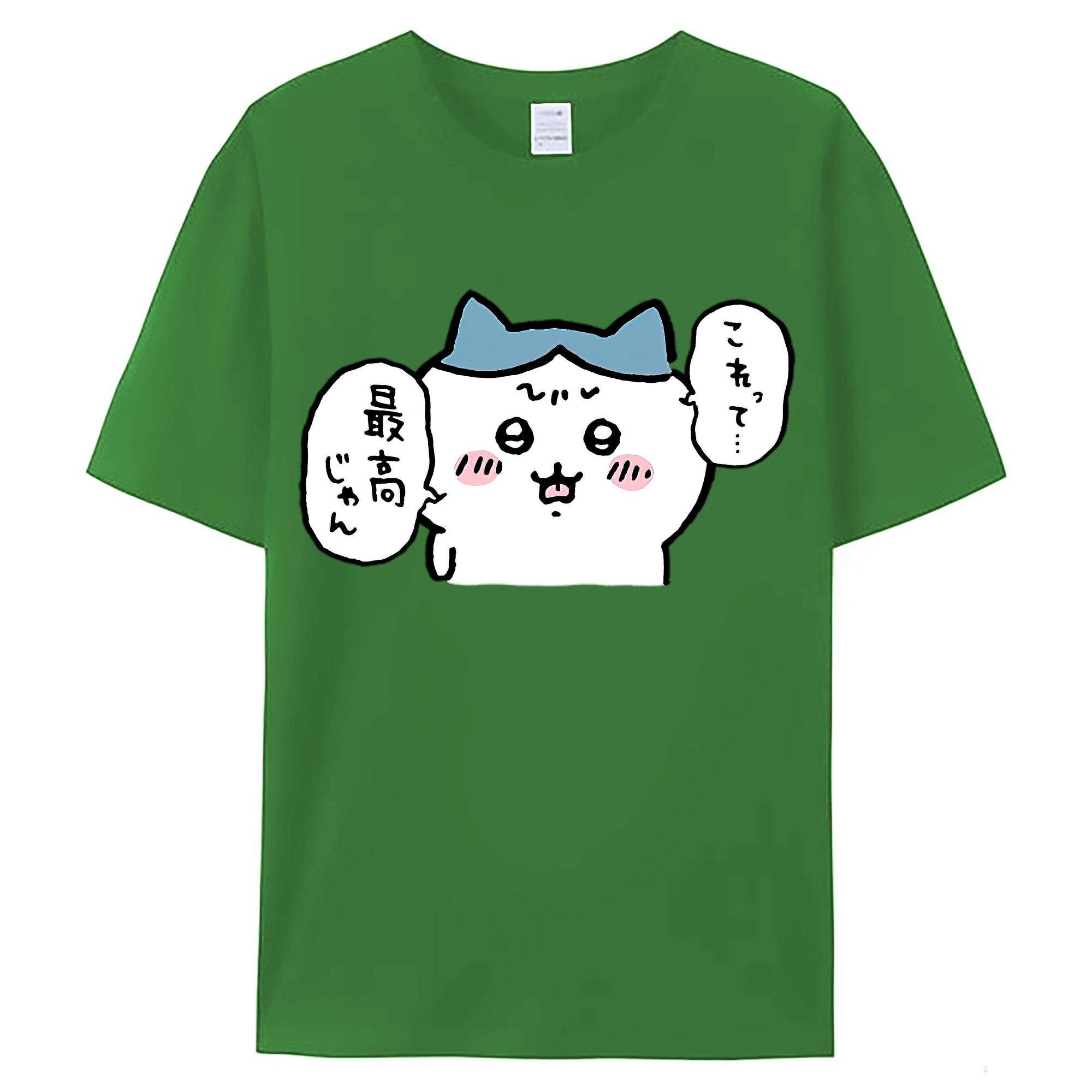 （画像用） ちいかわ ハチワレ Chii-kawa hachiware レディースカジュアルプリントTシャツ（綿100％）